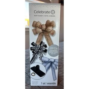Bow Maker by Celebrate It Makes up to 16" Bows, Christmas, Wreaths, Weddings
